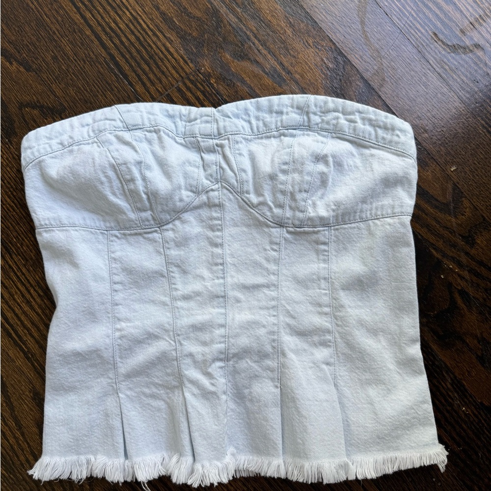 Free People Light Blue Smocked Top